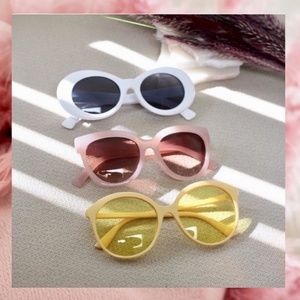 3 Trendy Sunglasses, 1 price: Yellow, Pink, White